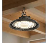 Foco LED PRIOS Maikel para naves industriales, negro, IP65, Highbay