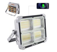 Foco LED Recargable 150W LED Foco de Trabajo Portátil con energía solar y Bateria USB Recargable Base Magnética 5 modos de iluminación - Ideal para Camping, Pesca, Emergencias, Garaje, Taller