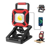 Foco LED Recargable 2100LM con Pinza e Iman - 4000mAh Batería, 4 Modos, 360° Rotación - Luz de Trabajo Portátil para Taller, Camping, Emergencias, Reparación, Pesca y Barbacoa