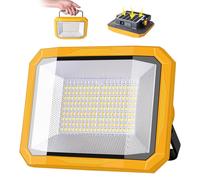 Foco LED Recargable 60W, Luz de Trabajo Portátil 10000LM Super Brillante 10000mAh con Panel Solar, 4 Modos de Luz, Lámpara de Camping Portátil para Cortes de Energía, Camping, Amarillo y Gris
