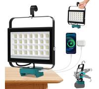 Foco LED Recargable para Baterías Ma-kita 18/20V T-SUN 6500LM 100W Luz LED Trabajo Portátil con USB+Type-C Protección de Baja Tensión Lámpara a Batería para Camping Construcción Garaje(Sin Batería)
