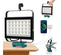 Foco LED Recargable para Baterías Makita 18/20V T-SUN 6500LM 100W Luz LED Trabajo Portátil con USB+Type-C Protección de Baja Tensión Lámpara a Batería para Camping Construcción Garaje(Sin Batería)