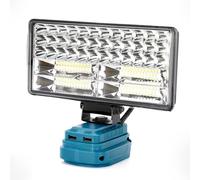 Foco LED Recargable para Makita 18V, 6000 LM, Foco LED Bateria, 2 Modos, Lampara Portatil Led Recargable con 2 Puertos de Carga USB, IP65, para Garaje, Camping y Cortes de Luz (sin Batería)