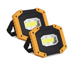 Foco LED Recargable T-SUN 2 Packs Luz LED Trabajo Portátil 30W 2000LM Foco Led Bateria 3 Modos Foco de Trabajo LED USB para Camping, Taller, Pesca, Emergencia