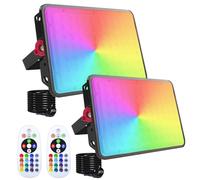 Foco LED RGB Exterior 200W, Indmird 2 Piezas Focos Led con Control Remoto 16 Millones de Colores 4 Modos IP66 Impermeable Regulable Proyector RGB Exterior Para Jardín Fiestas Terraza Hotel Navidad
