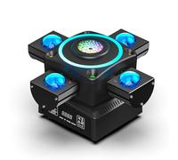 Foco LED RGBW de 120 W con 4 brazos de luz, para DJ, bar, cumpleaños, discoteca, boda, fiesta, bodega, faro