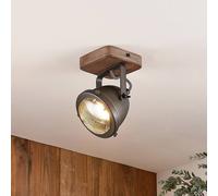 Foco Lindby Farovi, negro, madera, ajustable, GU10