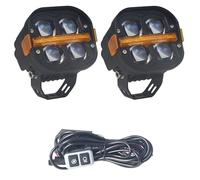Foco Luz LED Trabajo 4 Pulgadas, Lámpara Conducción Antiniebla, DRL Doble Color Para R1200GS Para R1250GS F800, F850, F900, SUV, ATV, UTV Faro Delantero Moto