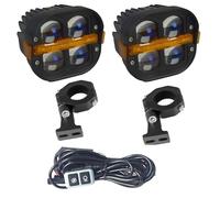 Foco Luz LED Trabajo 4 Pulgadas, Lámpara Conducción Antiniebla, DRL Doble Color Para R1200GS Para R1250GS F800, F850, F900, SUV, ATV, UTV Faro Delantero Moto