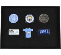 FOCO Manchester City FC - Juego de 6 insignias ejecutivas en caja de presentación