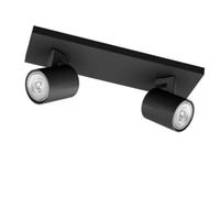 Foco metálico Philips Runner de 2 luces GU10 IP20 negro - 43531500