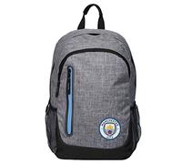 FOCO Mochila escolar con licencia oficial de fútbol, color gris jaspeado, Ciudad De Manchester, 44 cm x 29 cm x 14 cm
