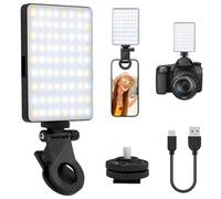 Foco Móvil LED - Luz para Móvil Recargable con Clip, Foco Fotografía Portátil, 3 Modos de Luz y Luminosidad Regulable, para Selfie, Llamadas Vídeo y Fotografía