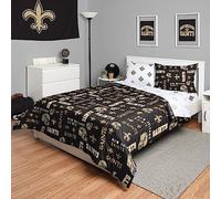 Foco New Orleans Saints NFL Team Color Bed In a Bag Comforter Bedding 5 Piece Full Set