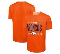 Foco NFL - Camiseta de Cuello Redondo para Hombre, con Licencia Oficial del Equipo de fútbol, Logotipo de Marca desgastada, Color del Equipo, Naranja (Denver Broncos - Orange), Large