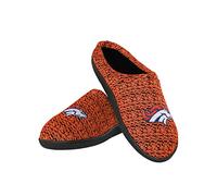 FOCO NFL Denver Broncos Men's Poly Knit Cup Sole Slipper, Team Color, Medium (9-10)