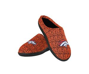 FOCO NFL Denver Broncos Men's Poly Knit Cup Sole Slipper, Team Color, Medium (9-10)