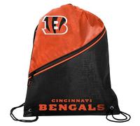 FOCO - NFL High End Diagonal Zipper Drawstring Backpack Gym Bag, Cincinnati Bengals, 18.75" x 14", Mochila