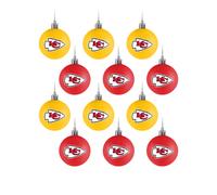 FOCO NFL Kansas City Chiefs - Juego de 12 adornos navide os para colgar en el rbol con forma de bola. Color del equipo: Talla nica.