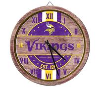 Foco NFL Minnesota Vikings Team Logo Madera Barril Reloj de Pared de Madera con Logo del Equipo de Minnesota, Color del Equipo, Talla única