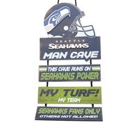 FOCO NFL Seattle Seahawks Wood SignMan Cave Design Team Colors One Size