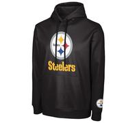 FOCO NFL - Sudadera con capucha oficial con logotipo de Sideline Primary para hombre, Pittsburgh Steelers - negro, Medium