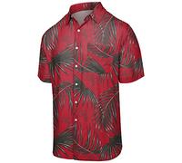 FOCO NFL Team Logo Aloha Tropical Button Up Shirt Camisa Floral con Botones para Hombre de Tampa Bay Buccaneers SMU-Doble Extragrande, Hawaiano, XXL