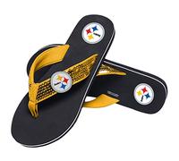 FOCO NFL Team Logo Sequin Strap Sandals Flip Flops, Pittsburgh Steelers-Chanclas de Lentejuelas para Mujer, Talla L, Color del Equipo, 9-10