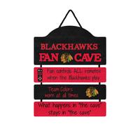 FOCO NHL Chicago Blackhawks Wood SignWood Man Cave Sign Team Colors One Size