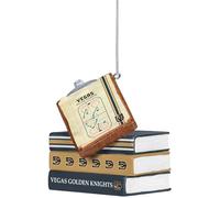FOCO NHL Vegas Golden Knights Team Playbook Portapapeles y libros Ornamento - Decoración navideña con licencia oficial