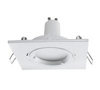 Foco orientable cuadrado blanco lámpara LED 8 W GU10 empotrable 80 mm rendimiento 60 W 3000K