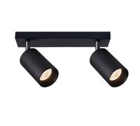 EDO Focos de Techo GU10 con 2 Focos MALGA Negro Orientable, Lampara de Techo Interior Ajustables y Giratorios Moderno, Plafón para Salon, Dormitorio, Cocina, Sin Bombilla
