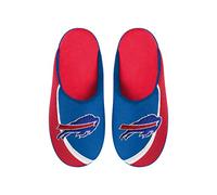 FOCO Pantuflas NFL 2022 con logotipo grande y borde de color para hombre, Buffalo Bills, Small