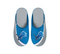 FOCO Pantuflas NFL 2022 con logotipo grande y borde de color para hombre, Detroit Lions, Medium