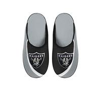 FOCO Pantuflas NFL 2022 con logotipo grande y borde de color para hombre, Las Vegas Raiders, Medium