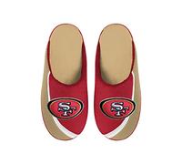 FOCO Pantuflas NFL 2022 con logotipo grande y borde de color para hombre, San Francisco 49Ers, Small