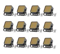 Foco Par de 36 LED con Batería, 12PCS 54W 6 en 1 RGBWA+UV Foco Para Fiesta de Discoteca con Batería de 5200 mAh, Control Remoto Automático 8/10CH, Recargable Apto para Escenarios Fiestas Cumpleaños