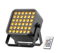 Foco Par de 36 LED con Batería, 54W 6 en 1 RGBWA+UV Foco Para Fiesta de Discoteca con Batería de 5200 mAh, Control Remoto Automático 8/10CH, Recargable Apto para Escenarios Fiestas Cumpleaños