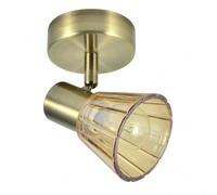 foco para baño con tulipa de cristal ambar modelo cooper
