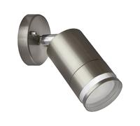 Foco Pared Acero Inox. Cristal GU10 IP54 Ajustable Cromo Lámpara de Jardín