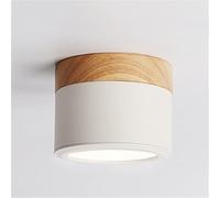 Foco pequeño de madera maciza creativa nórdica 5W Downlight montado en la pared Porche Balcón Pasillo Lámpara de techo Instalación en superficie Luz de techo LED Luz blanca cálida 3000K Interesting