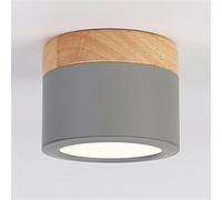 Foco pequeño de madera maciza creativa nórdica 5W Downlight montado en la pared Porche Balcón Pasillo Lámpara de techo Instalación en superficie Luz de techo LED Luz blanca cálida 3000K Interesting