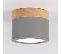 Foco pequeño de madera maciza creativa nórdica, luz empotrable montada en la pared de 5 W, lámpara de techo del pasillo del balcón del porche, instalación de superficie, luz de techo LED, gris, verde,