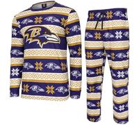 FOCO Pijama de invierno para Navidad de la NFL, diseño de Baltimore Ravens, talla M