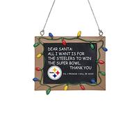 FOCO Pittsburgh Steelers - Pizarra de Resina, diseño de Ornamento, Negro, Talla única