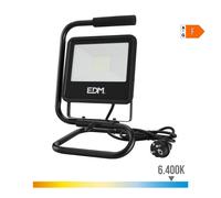 EDM Foco proyector de led con pie 50w 4000lm 6400k luz Fria Black Series