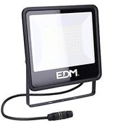 EDM Foco proyector LED Black Series 100W 8200 lm 6400 K luz fría 24,6x22,8x2,9 cm