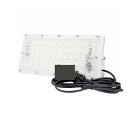 Foco Reflector Led De 50W For Exteriores, 12v Voltios, Luz Seguridad Portátil, Conectar Con Batería Garaje en el jardín(White Shell)