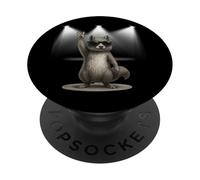 Foco Retro Squirrel Rock, Ardilla Divertida, Squirrel Rock PopSockets PopGrip Adhesivo
