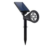 Foco solar LED exterior con protección IP65 para jardín. Lámpara solar para patio con panel solar. Lámpara de jardín ajustable para césped.